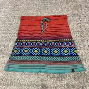 Neve Skirt Womens Small Merino Wool Lambswool Angora Striped Colorful Ski